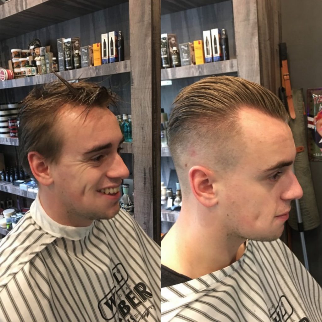 kapsel mannen met inhammen