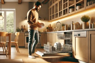 Man ruimt vaatwasser in