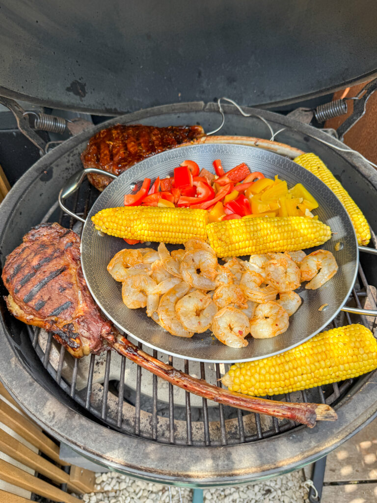 Surf & Turf van de bbq met HexClad voor B4men