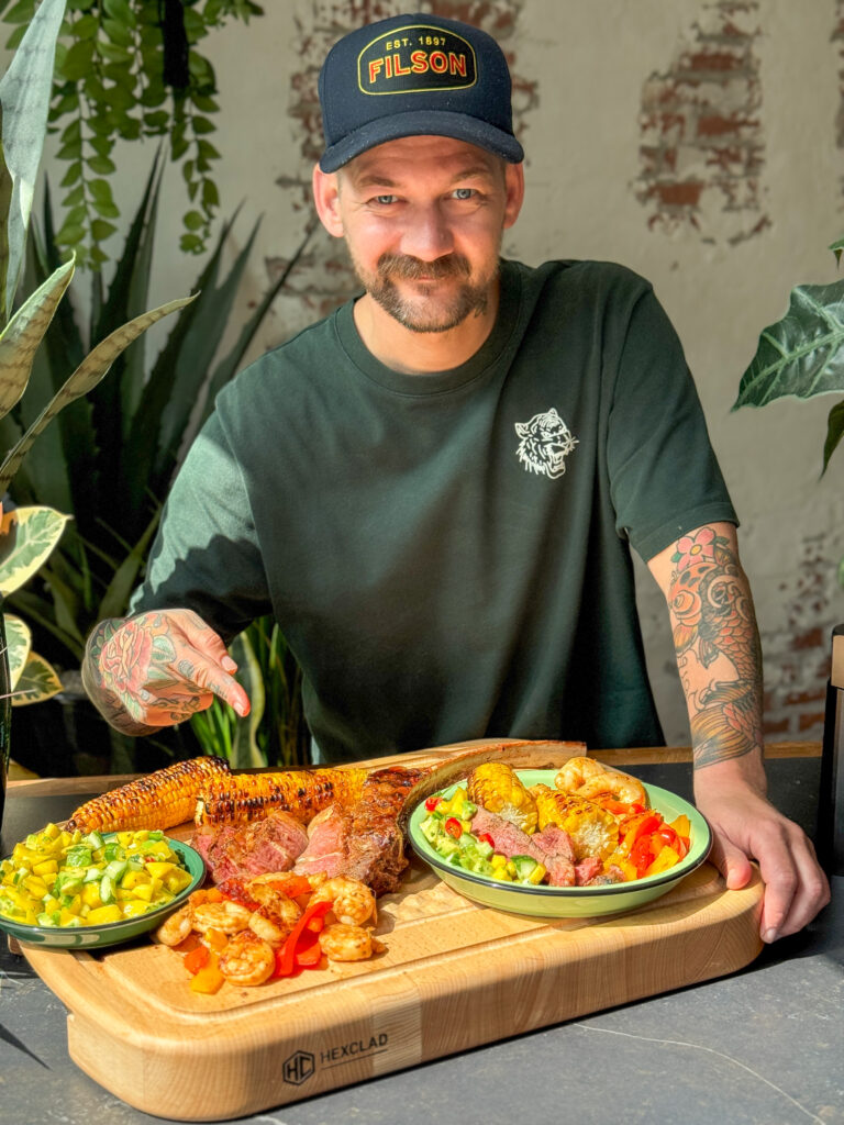 Surf and Turf van de Big Green Egg met Hexclad